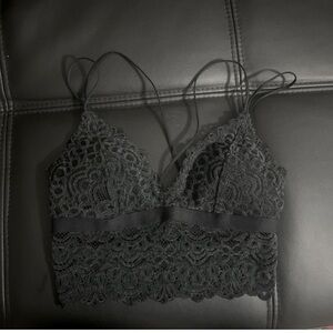 3D lace bralette with adjustable straps, black #lingerie